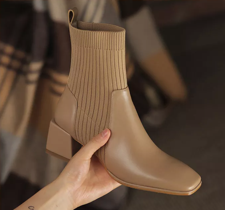 Botines Lola para mujer – botines cómodos con suela amortiguante y ajuste elástico para pie ancho