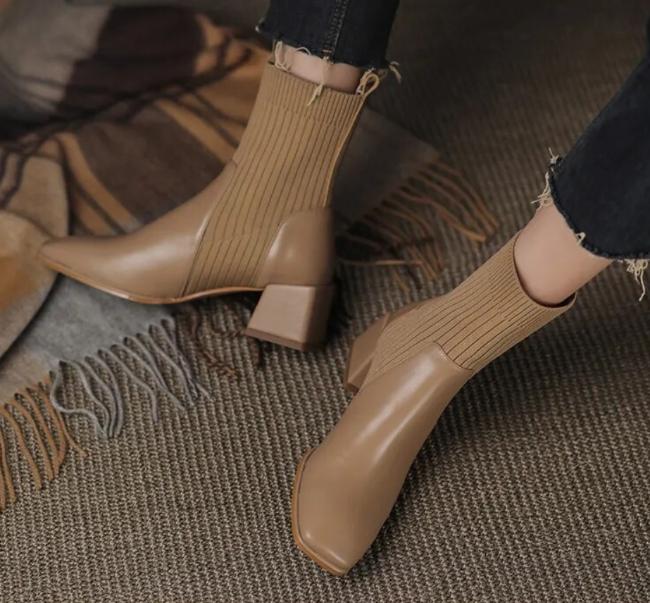 Botines Lola para mujer – botines cómodos con suela amortiguante y ajuste elástico para pie ancho