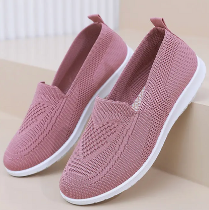 Zapatos cómodos femeninos con suela amortiguante y piel elástica